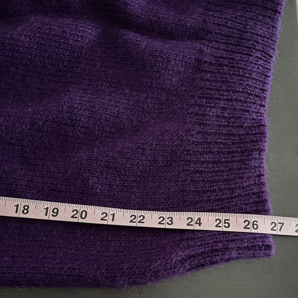 VTG Cherry’s 80s Womens Plum Purple Wool Sweater Colorful Grannycore Mockneck - Picture 6 of 6